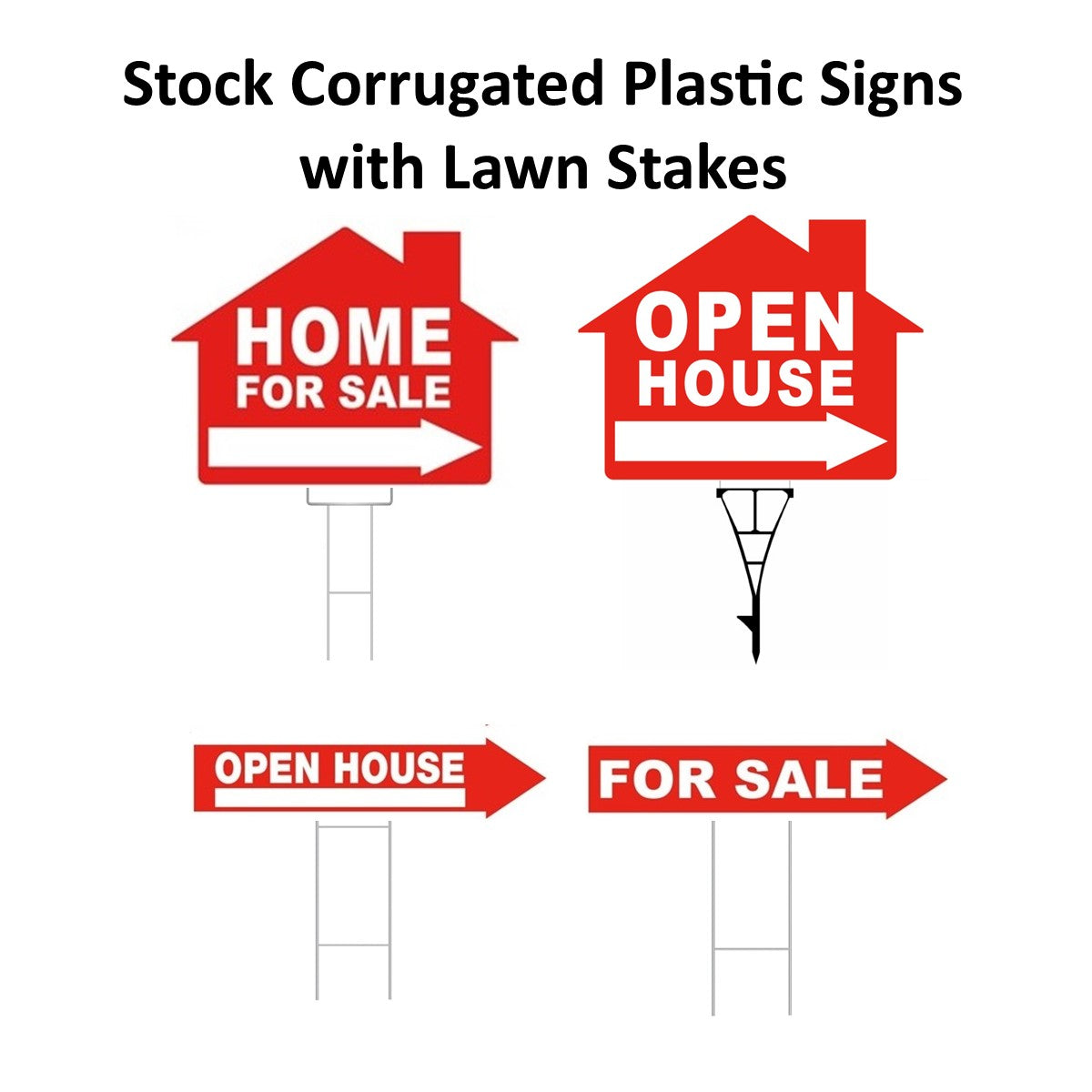 Stock Corrugated Plastix Signs with Lawn Stakes