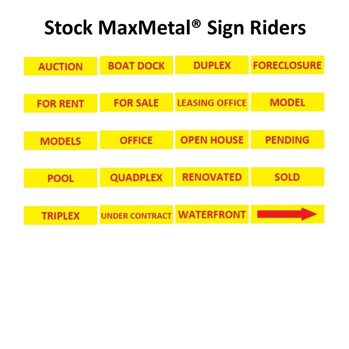Stock MaxMetal® Sign Riders