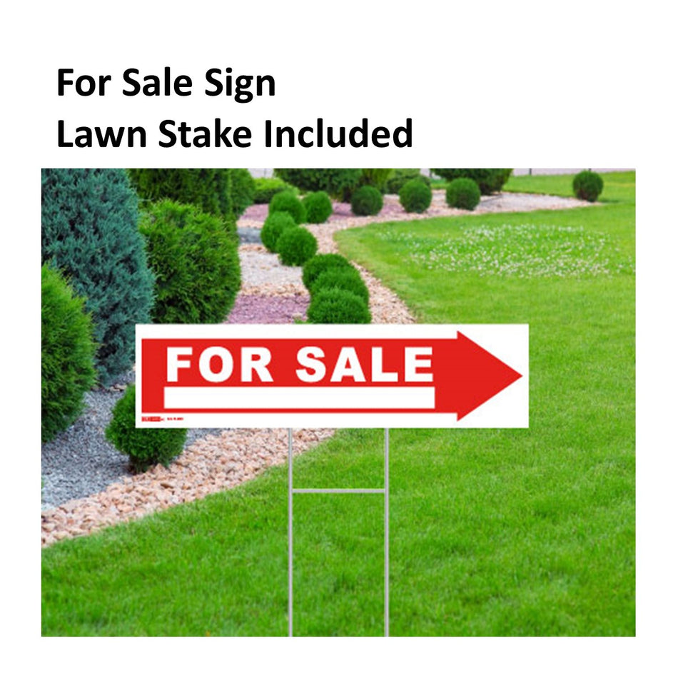 6"x24" (For Sale Sign) with Lawn Stake (SKU: SSTK-653 & LS)