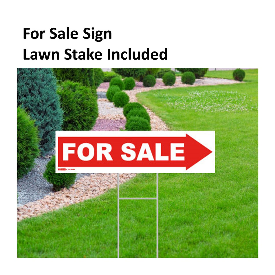 6"x24" (For Sale Sign) with Lawn Stake (SKU: SSTK-654 & LS)