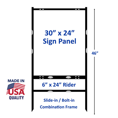 30" x 24" Angle Iron One Bottom Rider