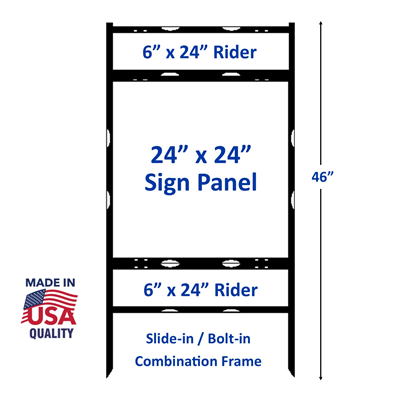 24" x 24" Angle Iron Top & Bottom Rider