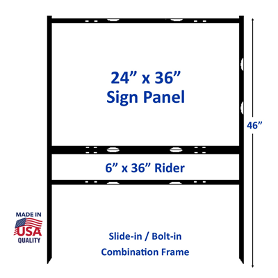24" x 36" Angle Iron One Bottom Rider