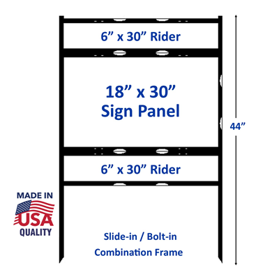 18" x 30" Angle Iron One Bottom Rider
